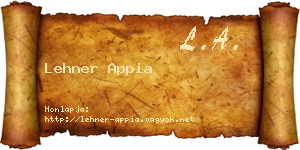 Lehner Appia névjegykártya